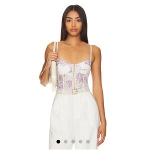 Free People Purple Floral Bustier Top Small
